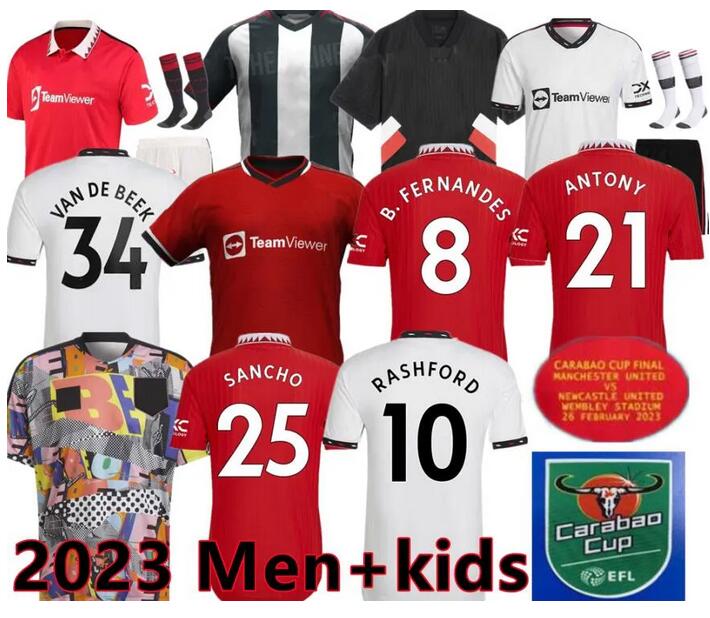

22 23 SANCHO MaNs UtDs MANCHESTERS soccer jersey ERIKSON MARTINEZ VARANE GREENWOOD RASHFORD football shirts 2022 2023 men kids kits B.FERNANDES Malacia fans player