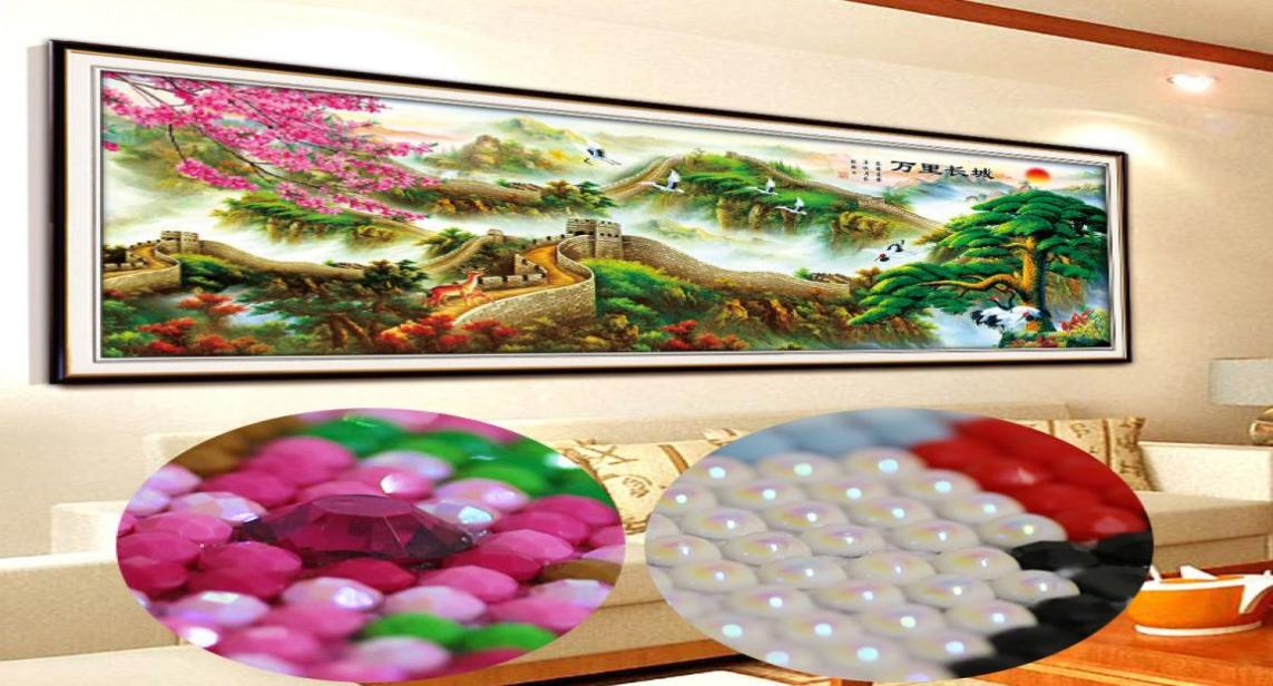 

special Diamond Mosaic Cross Stitch Kits pearls Diamond Embroidery Scenery Diy Diamond Painting 5d Home Decoration Great Wall 20111714909