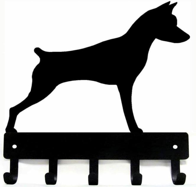 

Miniature Pinscher Key Rack Dog Leash Hanger 6 inch9 inch Metal Wall Art5683594