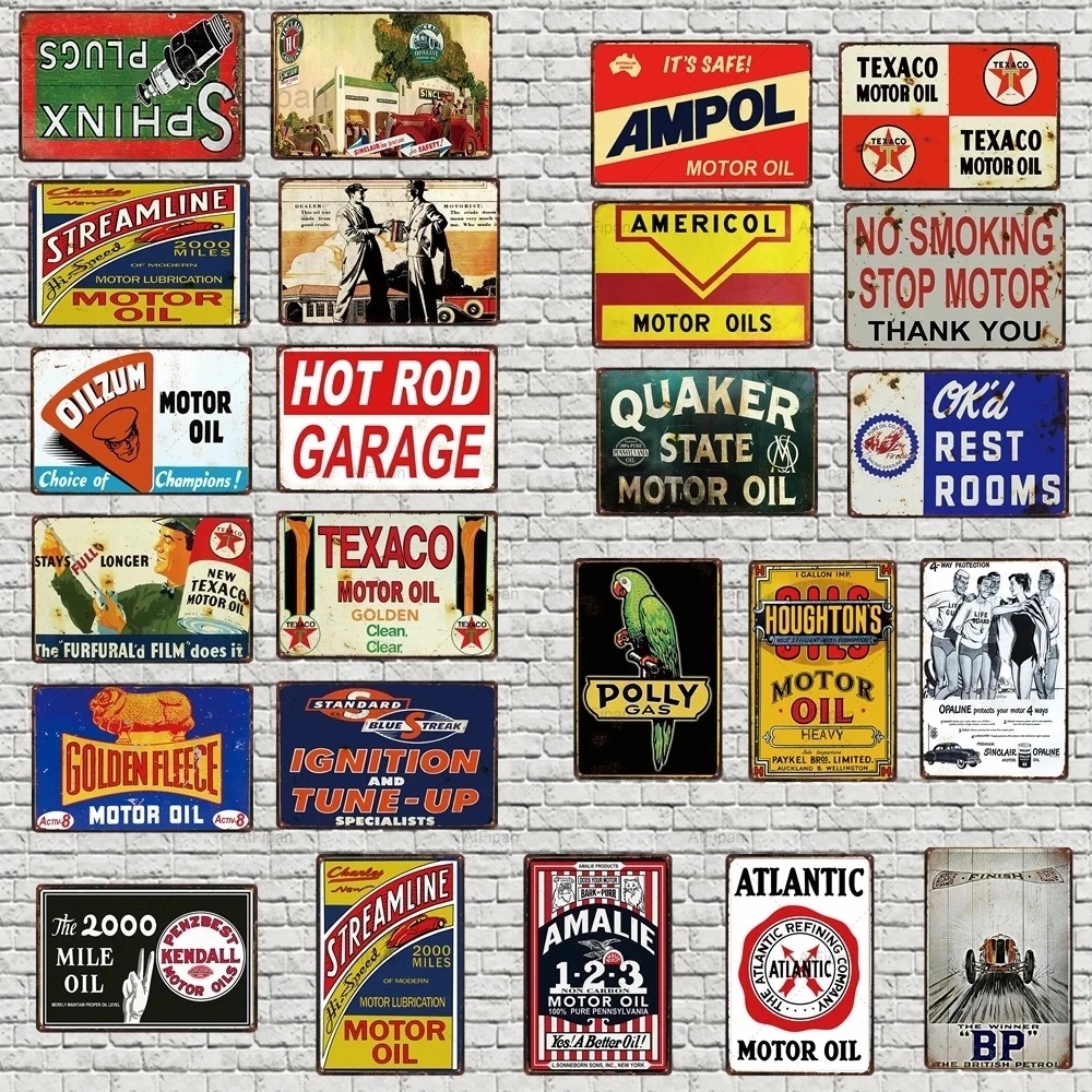 

Motor Oil Garage Tin Sign Garage Wall Decor Shabby Chic Plaque Metal Vintage Pub Wall Bar Garage Home Art Decor Wall Sticker personalized Art Decor Size 30X20CM w01