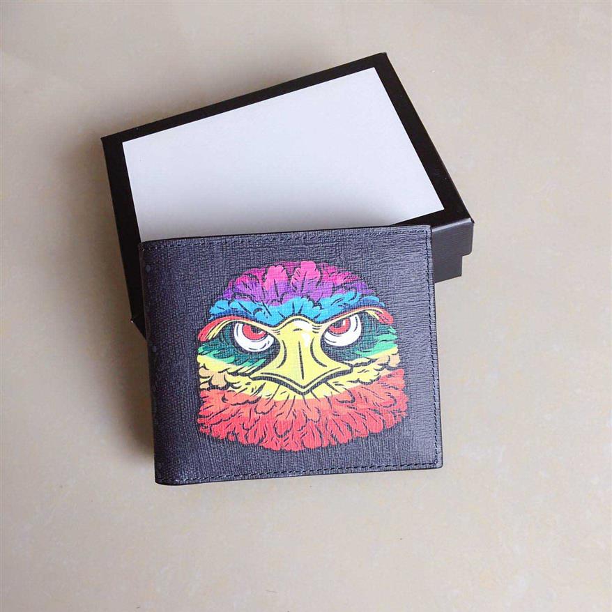 

Top Quality Tiger wolf Fashion Classic Design Wallet For men Casual Holder Real Leather pvc Ultra Slim Wallet with box317U, With box