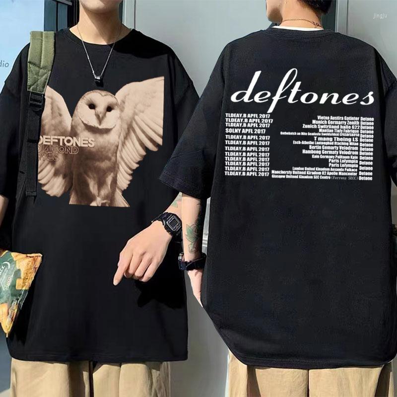 

Men's T Shirts Deftones Diamond Eyes Oversized Double Sided Graphic T-shirts Men Women Alternative Rock Tshirt Male Cotton Gothic Shirt, Red