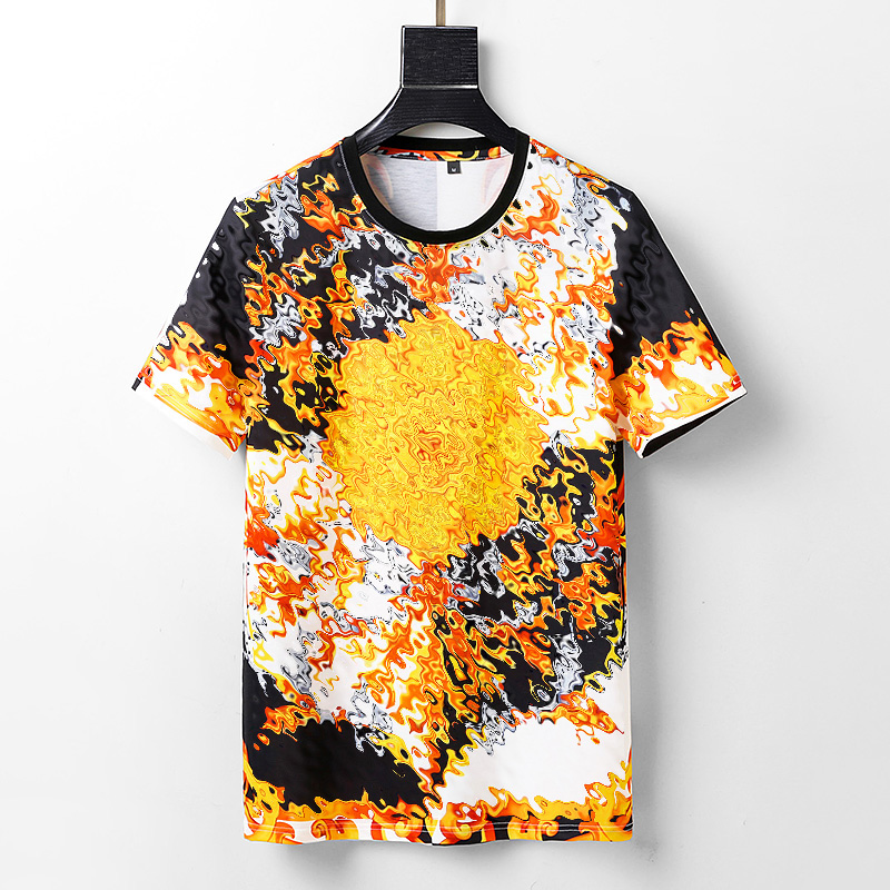 

Tee Shirts Short-Sleeve Men's Fashion T-shirt Men's Summer Trend Round Neck Pullover Print Versatile Fit Large Breathable Cotton Bottom Shirt, 11