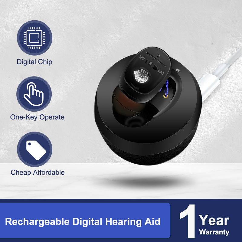 

Ear Care Supply CIC Hearing Aid Rechargeable High Power Sound Amplifier Digital Hearing Aids Invisible Waterproof Earphone For Deafness audifono 230308