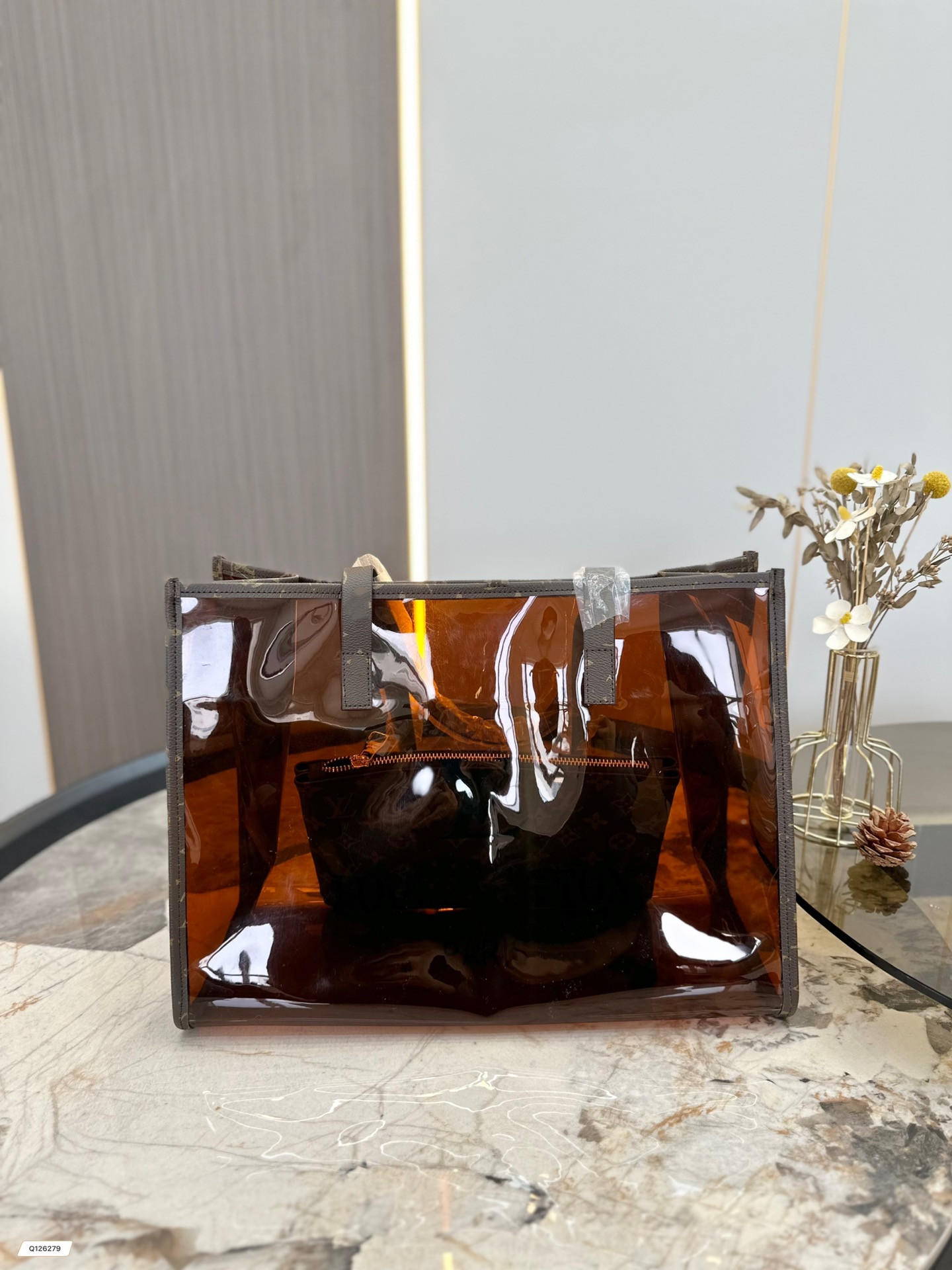 

2023 popular luxury shoulder bag women's jelly transparent beach bag shopping bag with small bag wallet in two colors, White with black edge