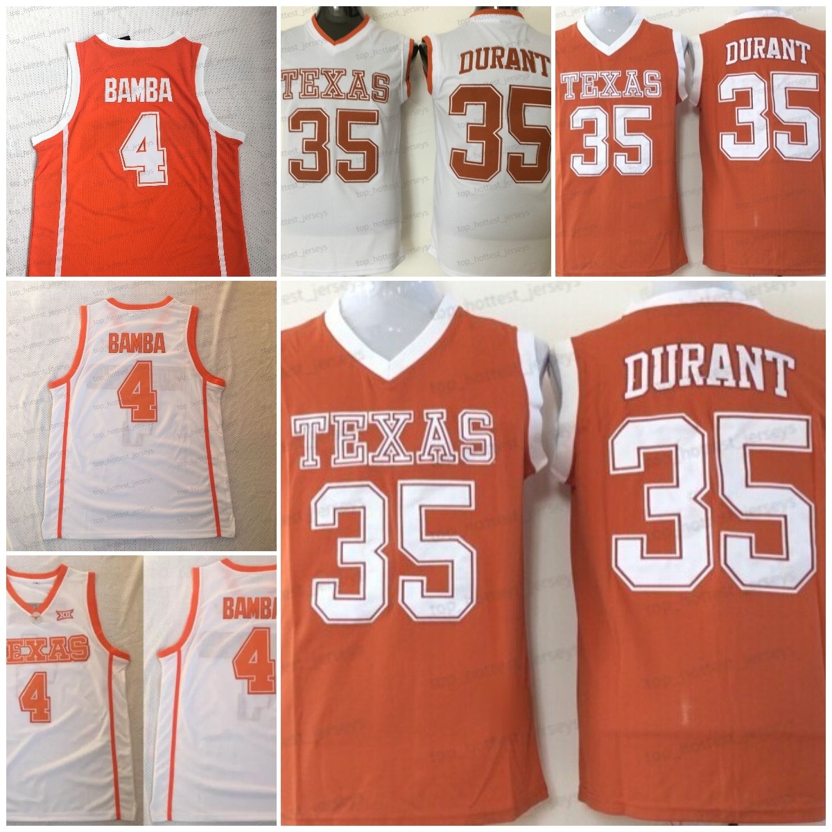 

NCAA Texas Longhorns 35 Kevin Durant Basketball Jersey 4 Mo Bamba Mens Basketball Jerseys College Orange White Men Stitched, Men jersey