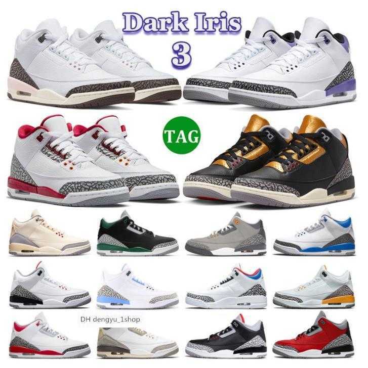 

Jumpman 3 Basketball Shoes 3s Sneakers Muslin Pine Green Desert Elephant Dark Iris Racer Blue Neapolitan UNC Cardinal Red Black Cat OG air shoe, 25