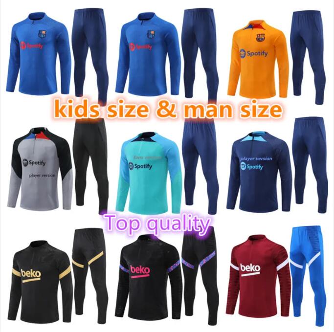 

ANSU FATI Camisetas de football TRACKSUIT kit 2022/23 Barcelonas men and kids barca LEWANDOWSKI TRAINING SUIT jacket chandal futbol survetement