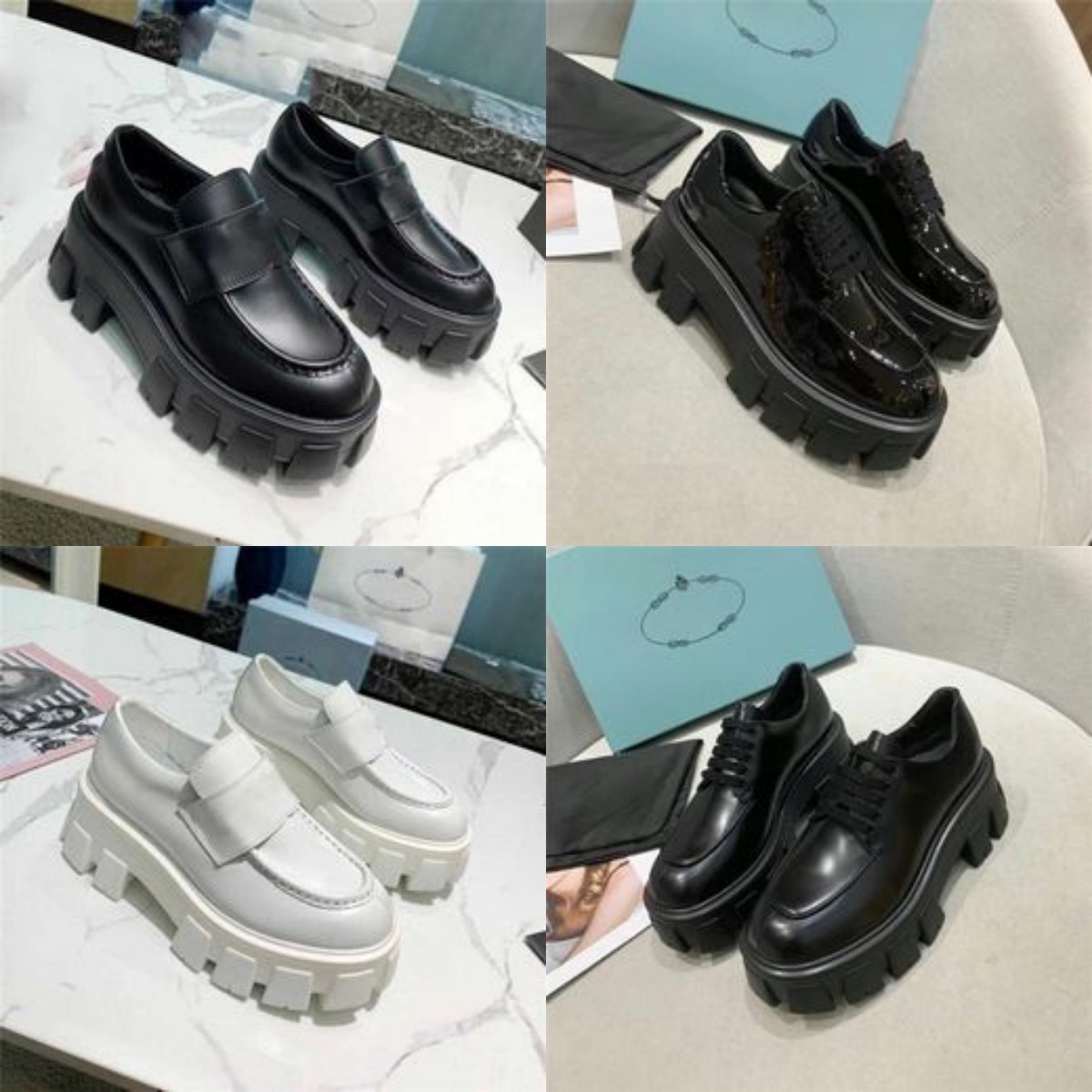 

Designer Casual Shoe Men Women Monolith Sneaker Triangle Logo Black Shoes Increase Platform Sneakers Chocolate Brushed Leather Shoes