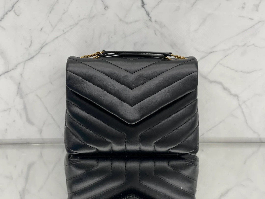 

TOP QUALITY Luxury Handbag Shoulder Bag Brand LOULOU Y-Shaped Designer Seam Leather Ladies Metal Chain Black Clamshell Messenger Chain Bags Box Wholesale, Original box