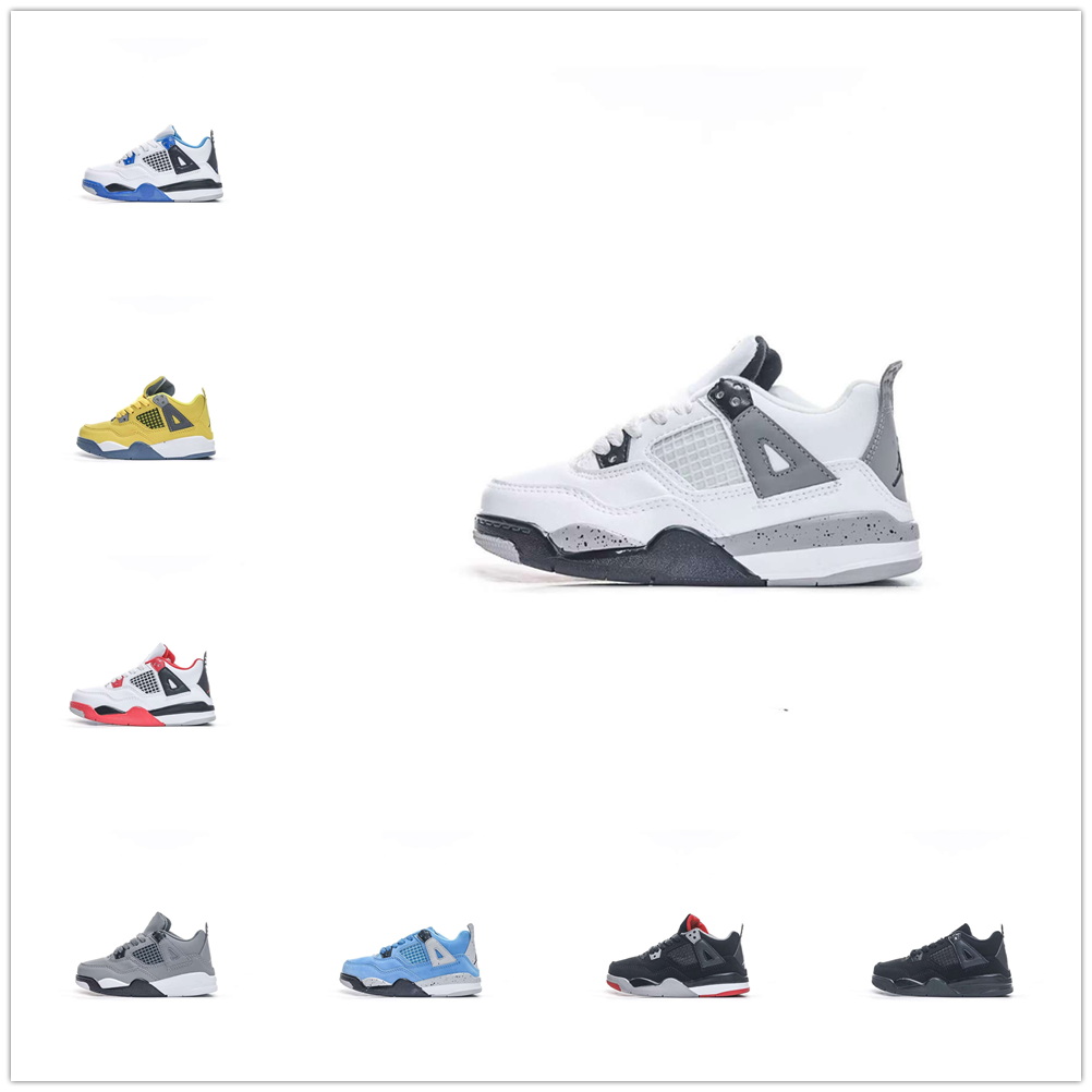 

Shoes Kids 4 Basketball 4s Designer Sneakers Boys Military Black Cat Trainers Baby Kid Shoe Fire Red Thunder Boys Girls Children Youth
