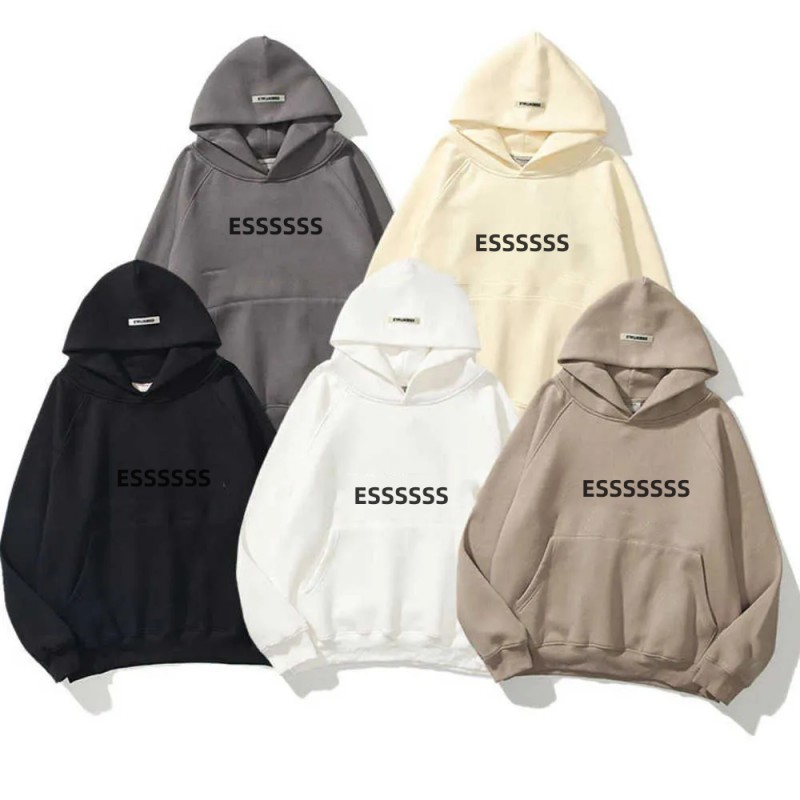 

Essen Hoodie Men's and Women's Sweatshirt Reflective Letter Printed Fleece Super Dalian Fashion Hip Hop Street Sweat, White