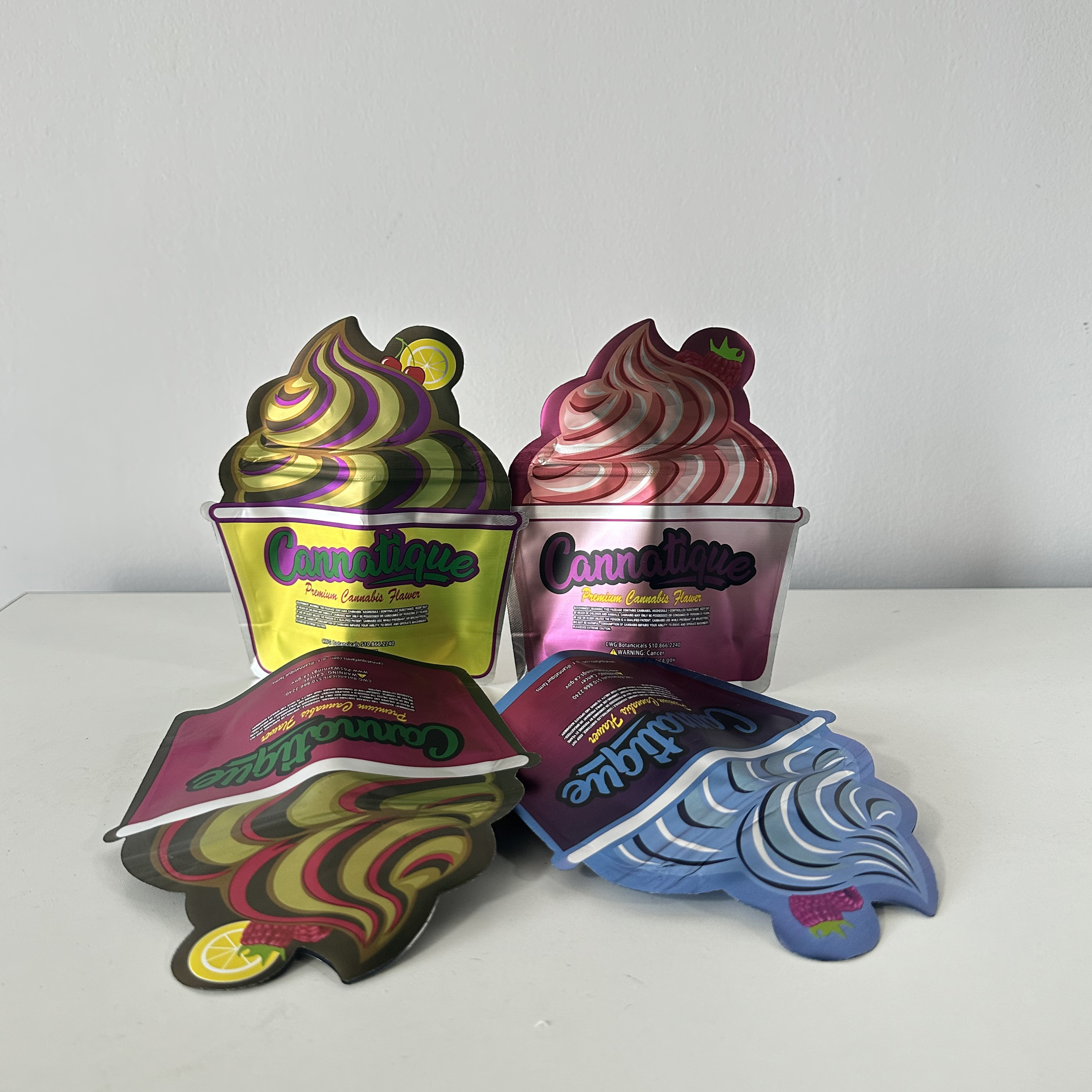 

Empty Unique Shaped 3.5g 7.0g Mylar Packaging bags zipper package Special Shape White Black Lemon Cherry Gelato Edibles die cut bags wholesale