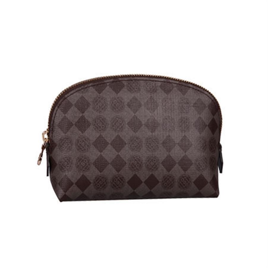 

Hight quality Canvas oxidizing Leather cosmetic pouch Famous brand Designer Zippy Toiletry Bag makeup case M47515 M2833, Brown lattice