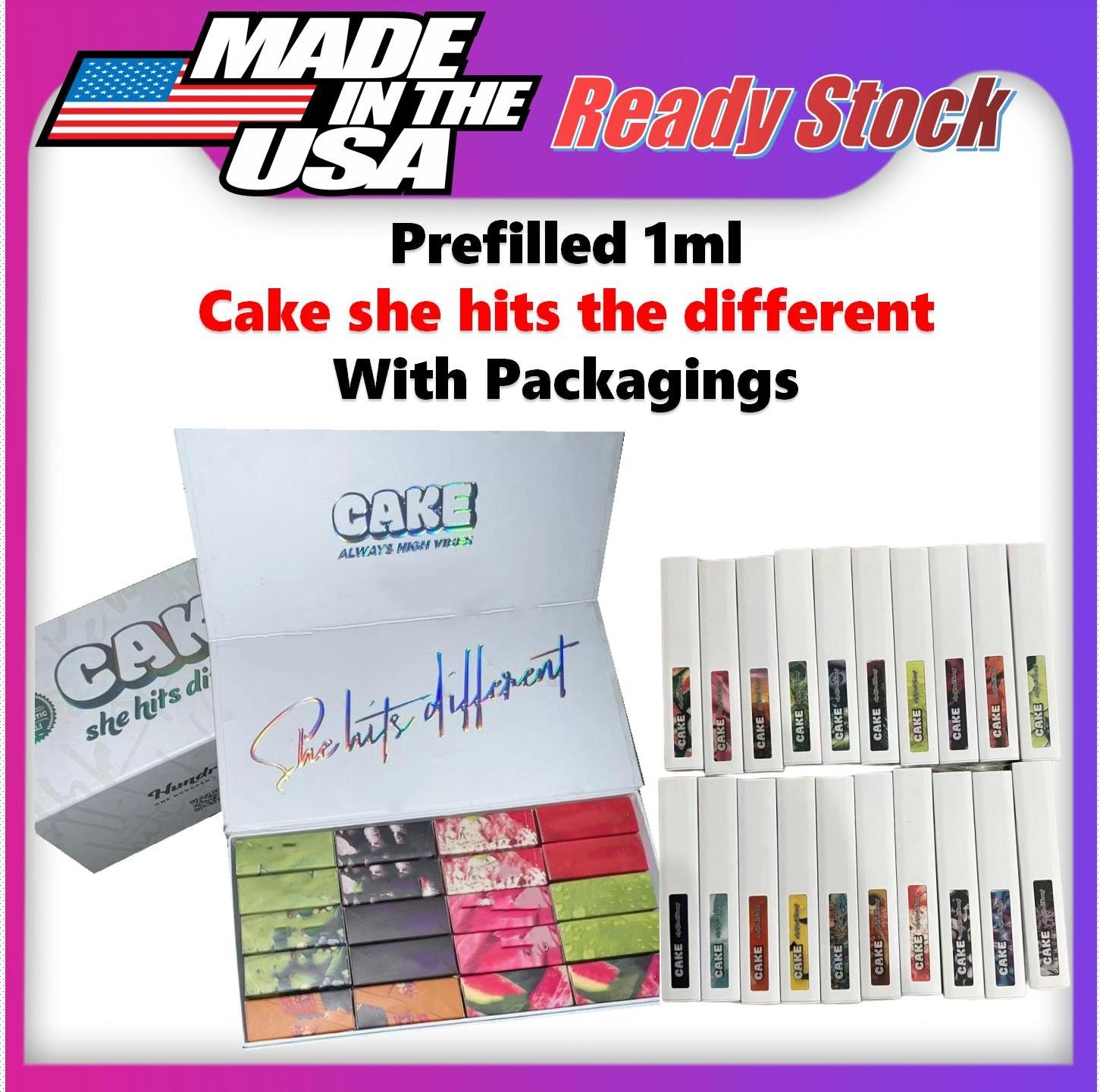 

Prefilled LIVE RESIN Cake she hits the different Disposable E-cigarettes USA Stock Vape Pen edibles Rechargeable Battery 1ml Starter Kit Vapes Full Carts Device Pods