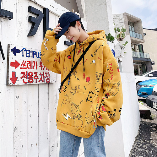

Men's Hoodies Legible Printed Fleece Pullover Men Women Casual Hooded Streetwear Sweatshirts Hip Hop Harajuku Male Tops Igj1, White