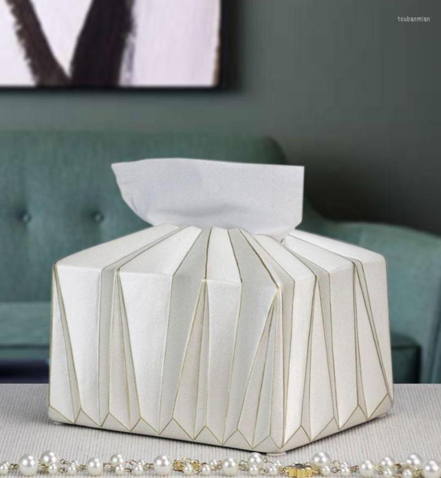 

Tissue Boxes Napkins Ceramic Living Room Dispenser Case Luxury Home Storage Box Napkin Servilletero Desktop Organizer1010551