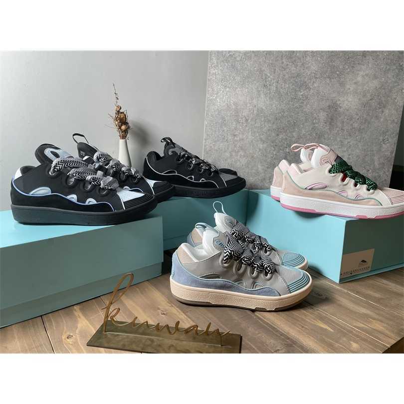 

Curbs Sneakers Designer Skate Sneaker Casual Shoes 100 Authentics Men Women Shoe Lace Nappa Top-quality Calfskin Size 35-45, Color 21