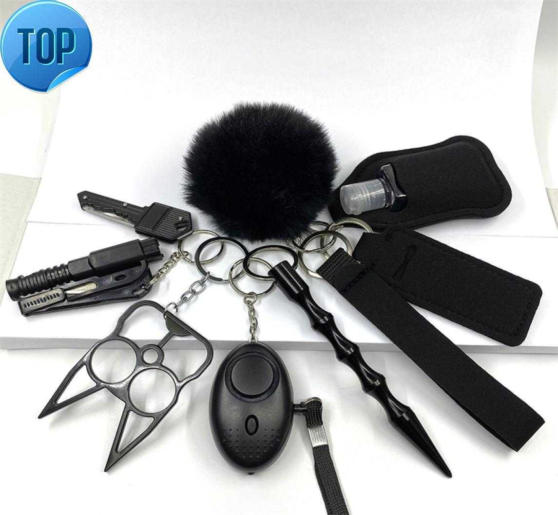 

Self Defense Keychain Suit Personal for Girls Women Safety Key Ring with Hand Sanitizer Bottle Holder Pompom Whistle 2208188618373