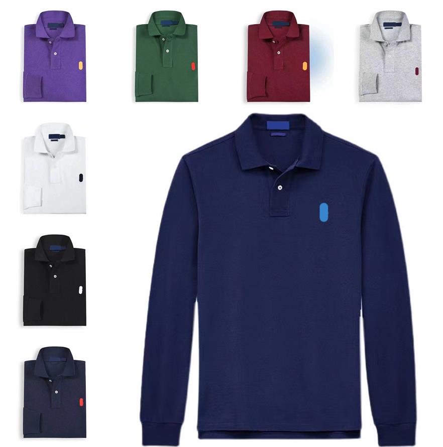 

Designer Mens polos ralphs long sleeve polo shirt cotton horse embroidery tees causal turndown collar casual tshirts
