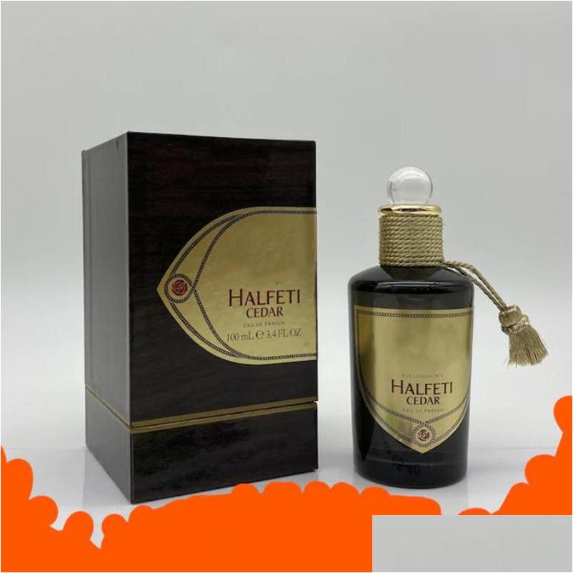 

Perfume Bottle Pers For Men Women Halfeti Cedar Heavy Per Edp 100Ml Charm Lady Eau De Parfum Lasting Pleasant Fragrances Natural Spr Dhtnn