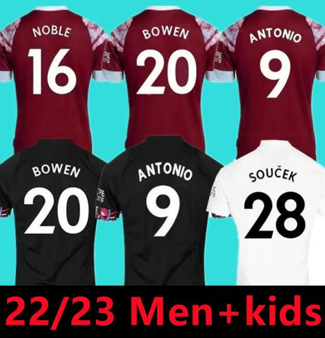 

2022 2023 West Hams Soccer Jerseys 22 23 Fans Player Version ANDERSON UNITED RICE BOWEN ANTONIO P.FORNALS Football Shirt NOBLE FORNALS DAWSON Kits sock Full sets Men, Adult1