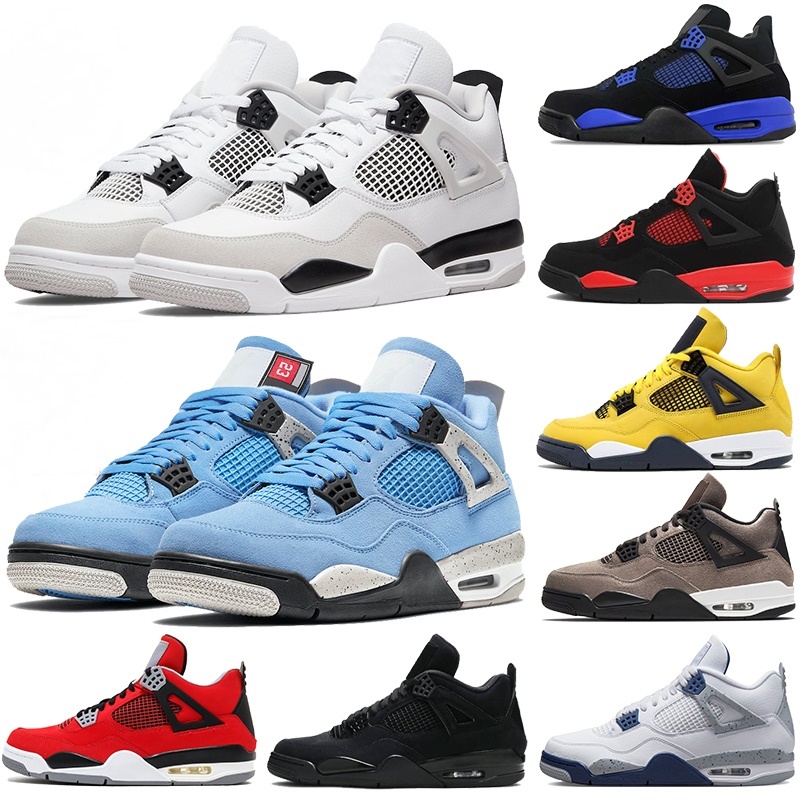 

4s Seafoam Basketball Shoes Retro Men Women Jumpman 4 Lightning Military Black Cat Sail Red Thunder White Oreo Photon Dust University Blue Cool Grey Sneakers, 19