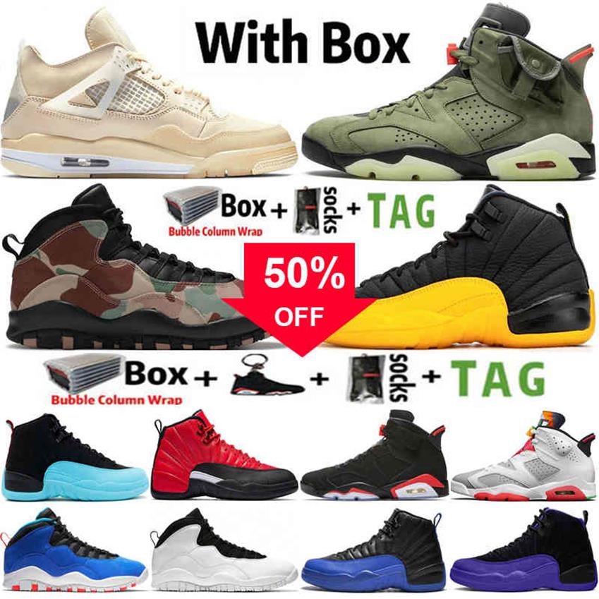 

2022 Jumpman 4 Sail 4s Mens Basketball Shoes 6 6s Travis Scotts 10 10s Woodland Camo 12 12s University Gold Sports Trainers Sneake331O, Customize