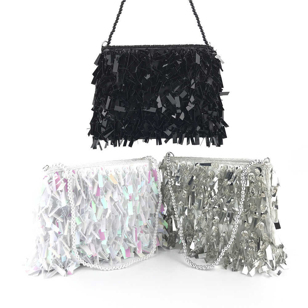 Chaozhou ladies' Dinner Bag Handmade Beaded Sequin chain bag fashion banquet bag 230309
