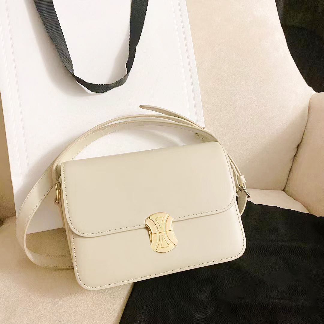 

highend quality Luxurys tote Clutch Bags man Designer Genuine leather crossbody Shoulder Bag TEEN TRIOMPHE Women black shopping fashion handbag CrossBody hand bag, White