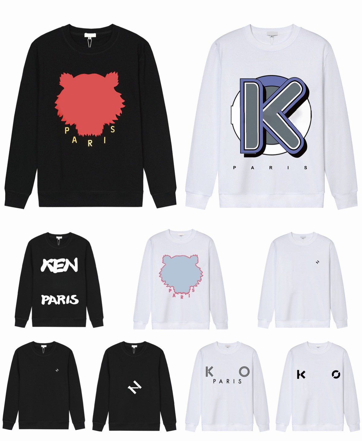 

Men hoodies designer tops Tiger Head sweatshirt kenz Embroidery round neck Pullover sportswear couples long sleeve hoodie Loose Sweatshirts