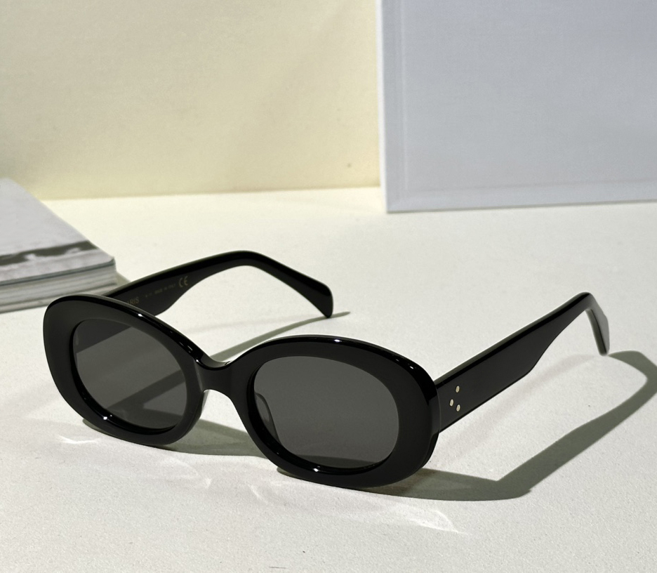 

Black Grey Oval Sunglasses for Women Sun Glasses Shades gafas de sol Designers Sunglasses UV400 Eyewear with Box