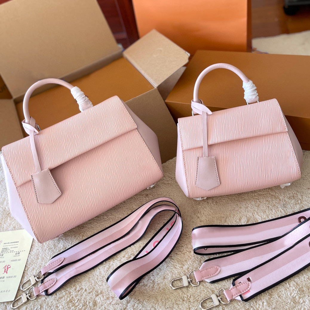 

Designer Cluny BB Bag Women Twill Flap Handbag Fashion Solid Color Canvas Colorful Strap Purse, White