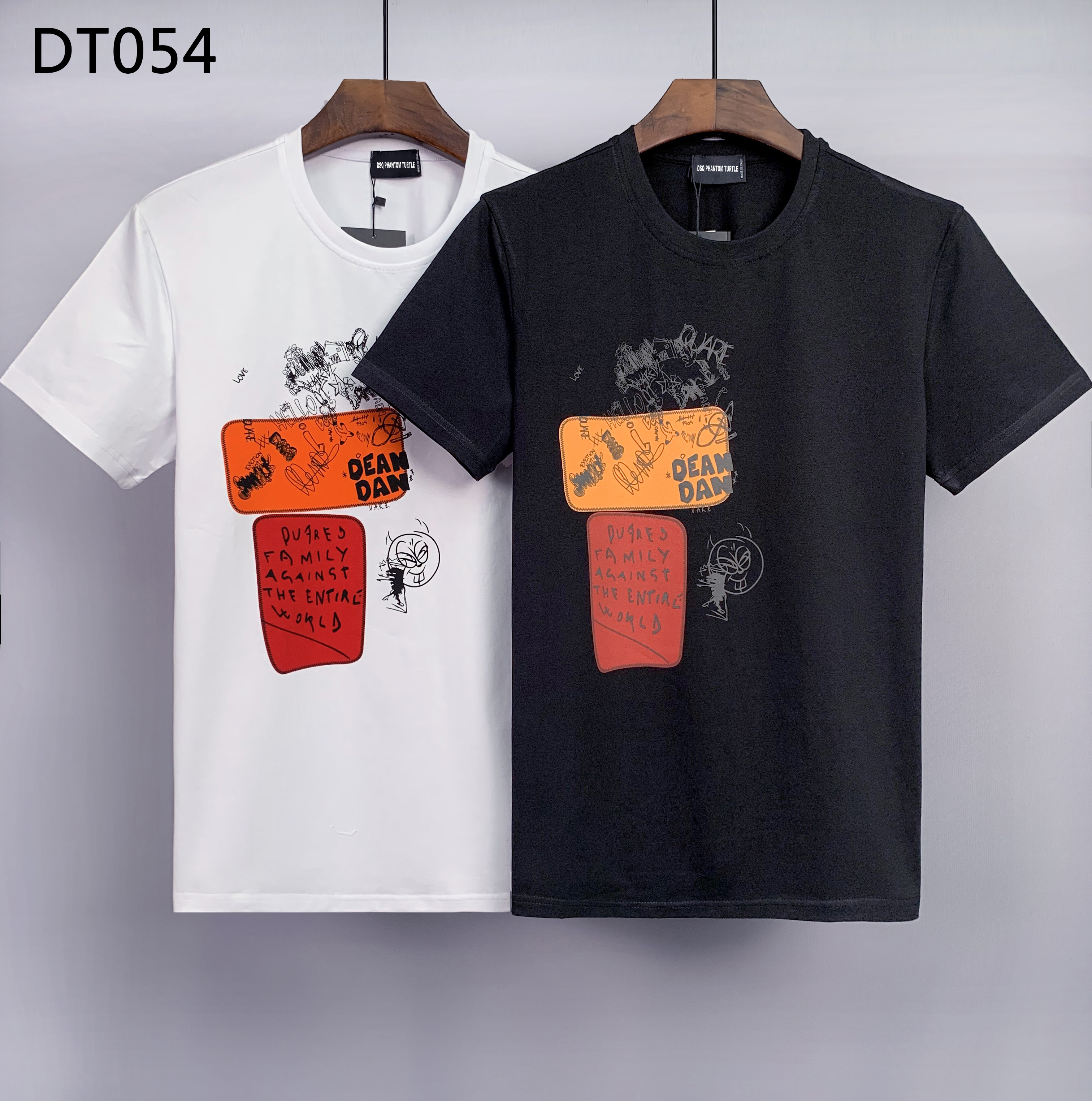 DSQ PHANTOM TURTLE Men's T-Shirts Mens Designer T Shirts Black White Back Cool T-shirt Men Summer Fashion Casual Street T-shirt Tops Plus Size