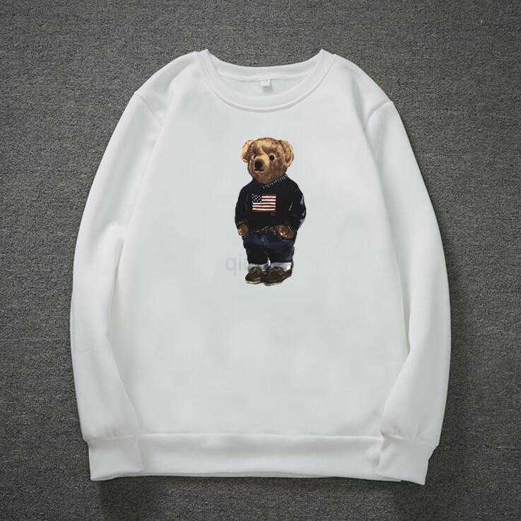 

Winter thick bear print hoodies for men long sleeve pullover s designer fashion o neck free shipping 1NFTX, White