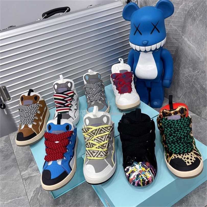 

Casual Shoes Mens Womens Platform Sole Shoe Lace up Sneakers Extraordinary Mesh Sneaker Embossed Leather Curb Calfskin Rubber Nappa Lanvins Size 36-45, 17