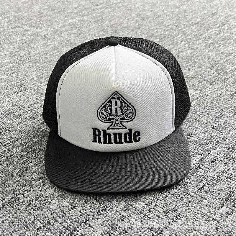 

Berets Ball Caps Rhude Hat Fashion Brand American Truck Cap Men's Women's Flat Brim Baseball Autumn Winterq1d5, Burgund-white embroidery
