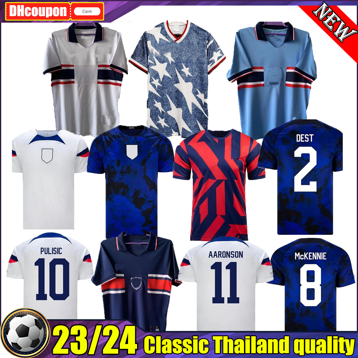 

MCKENNIE Camisetas 22 23 Reyna Soccer Jerseys top thai quality ADAMS UsAs PULISIC 2022 Acosta LLOYD Camisetas De Futbol 1994 1995 RETRO Fans Player DEST MUSAH men kids, 04