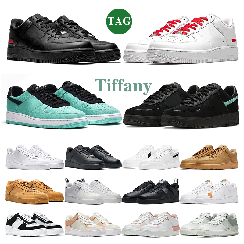 

tiffany 1 af1 low men women shoes One Triple White Black Panda Wheat Utility Red womens Flax Pastel Spruce Aura outdoor mens trainer casual sneakers, # 1