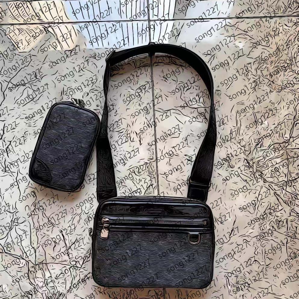 

2021 Design a stylish two-piece set Messenger small postman bag suitable for the fashionable choice of daily life251O, Black