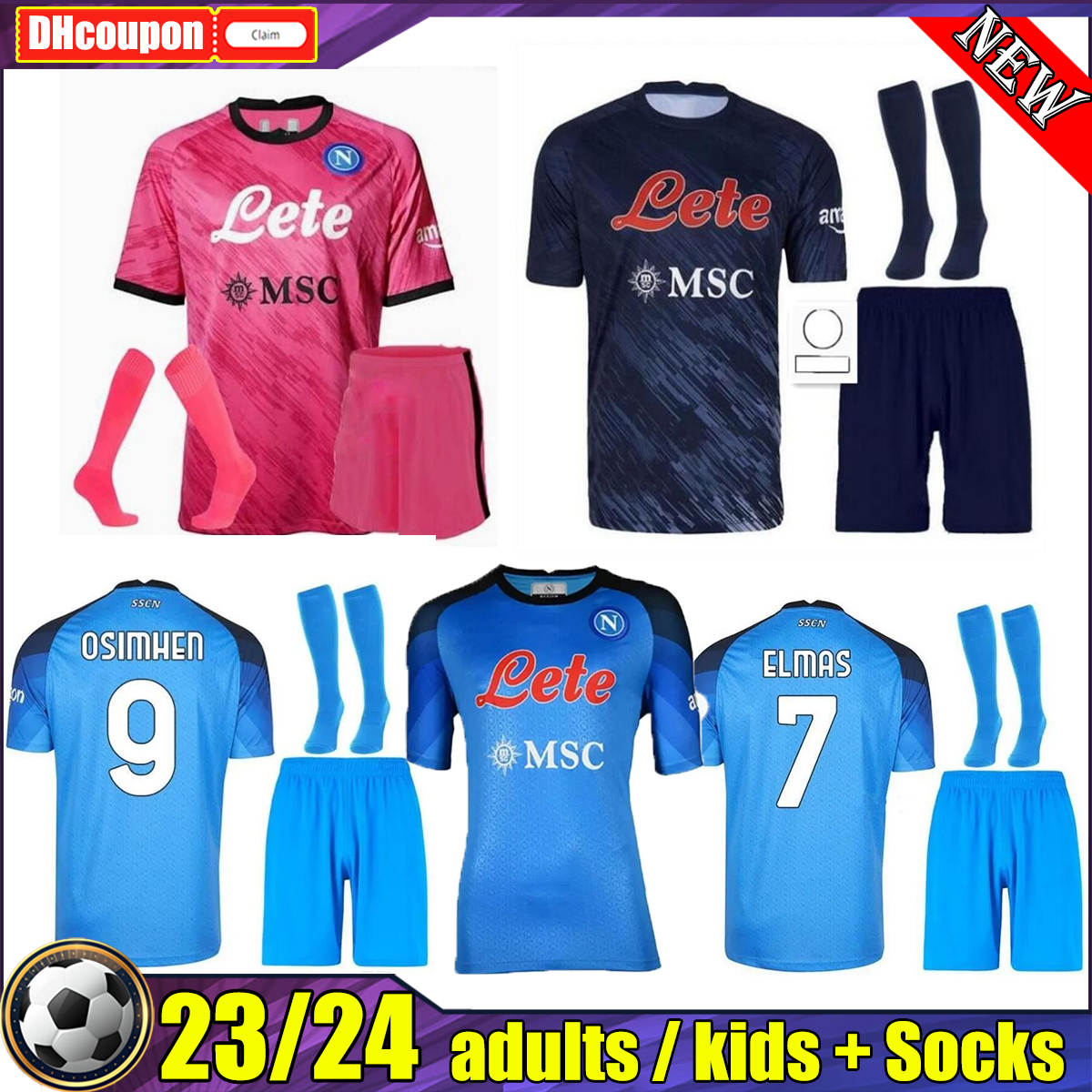 

Halloween SSC Napoli 22 23 Soccer Jerseys LOZANO OSIMHEN ZIELINSKI LIMITED EDITION Football Shirt MAGLIA RRAHMANI MARADONA 2022 2023 Naples men kids kit socks, 07