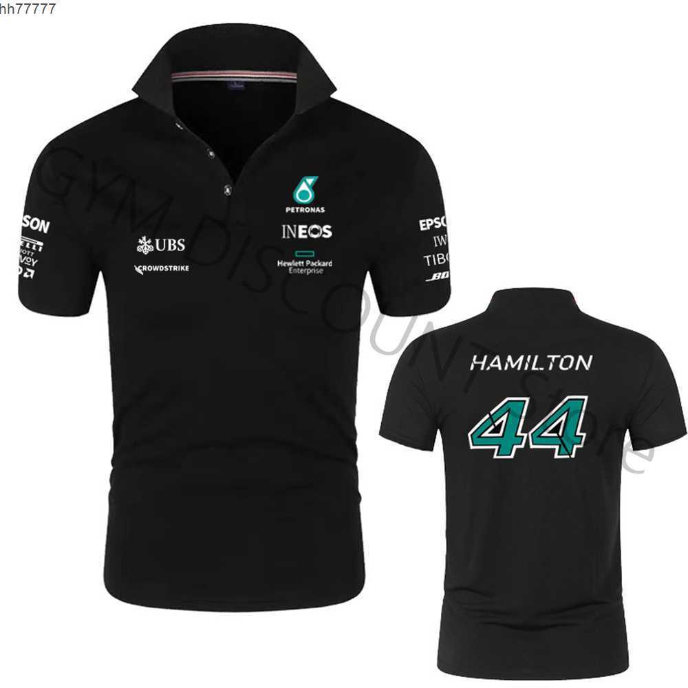 

5I6K 2023 New F1 Team Polo Men's 2023 Formula One Racer Number Lewis Hamilton Racing Fans Short-sleeve Men/women Shirt Oversized T-shirt