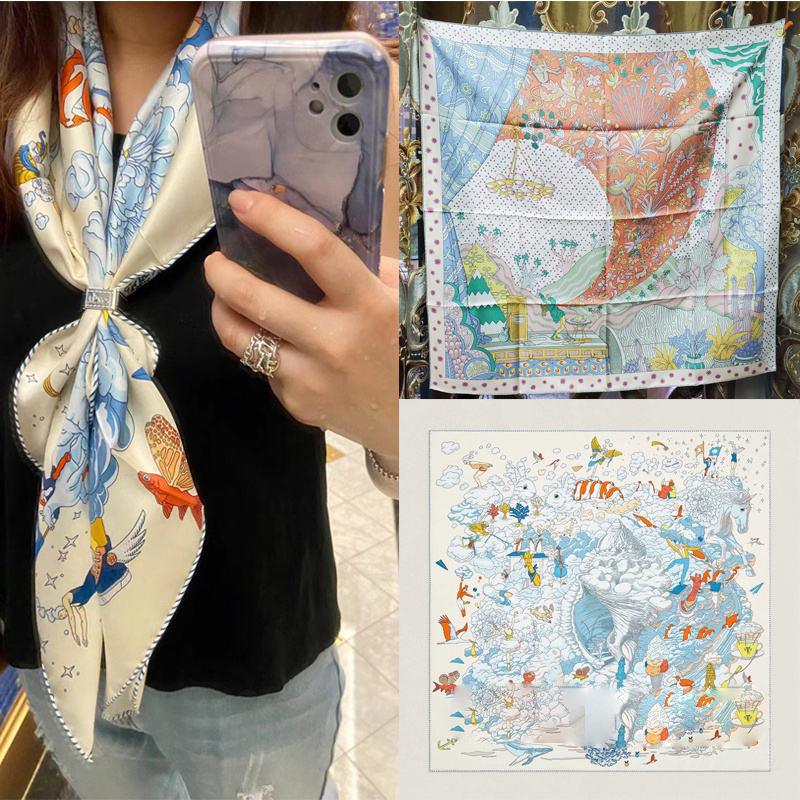 

Print Scarves Designer Scarf Fashion real Keep high-grade scarves Silk simple Retro style accessories for womens Twill