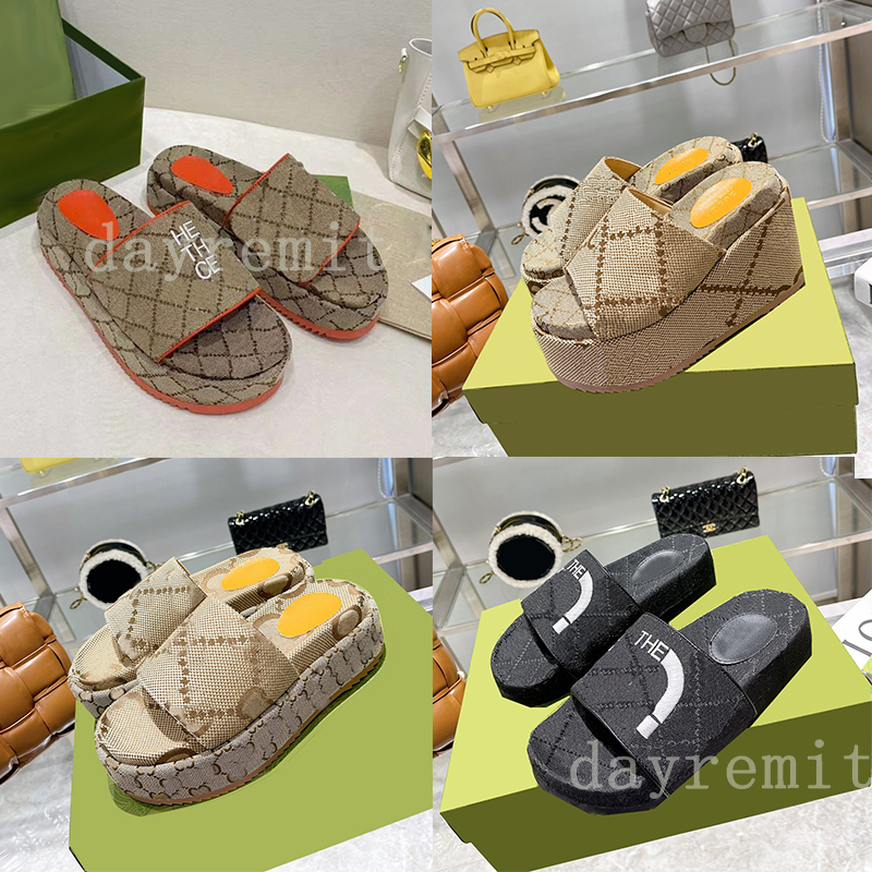 

Designer Thick Bottom Sandals Women Slippers Embroidered Shoes Platform Slides Cotton Fashion Slipper Letter Flat Mules Sandals Stylist Summer Slider With Box