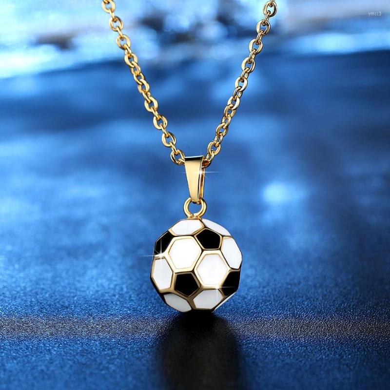 

Pendant Necklaces 2023 Trendy 3D Football For Men Punk Fashion Metal Chain Necklace Sports Lover Boys Jewelry Birthday Gifts
