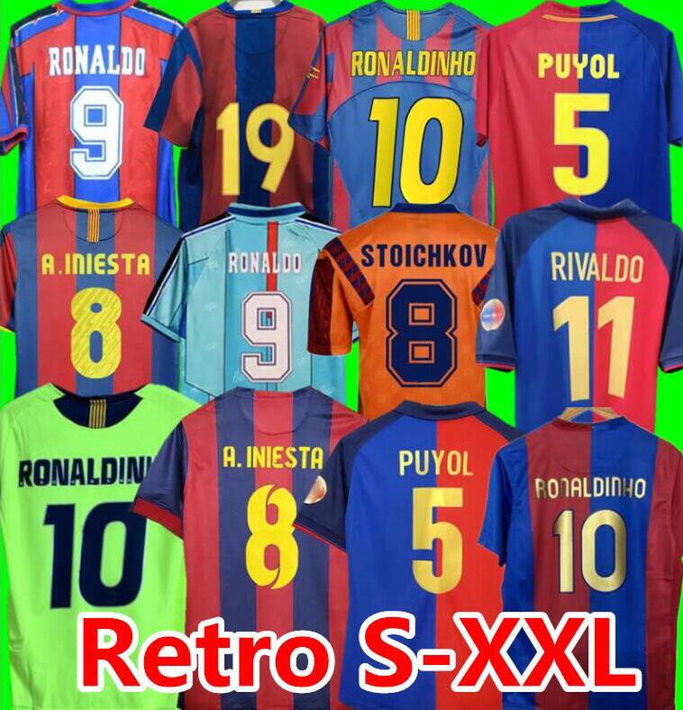

96 97 RIVALDO Retro Soccer Jerseys 100th XAVI PUYOL A. INIESTA Football Shirt 03 04 05 06 07 08 09 10 11 1999 RONALDINHO IBRAHIMOUIC GIOVANNI PIQUE HENRY, 1991 1992 away