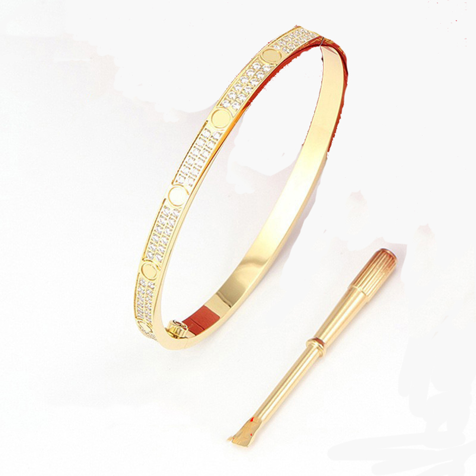

Fashion Men Women bangles crystal Cuff Bracelet Classic 6mm Screwdriver Couple Love Bracelet Designer High-Quality 316L Titanium Steel Jewelry Gift