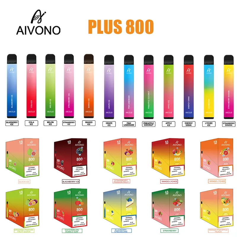 

Original 0%/2%/5% AIVONO AIM PLUS 800 Puffs Electronic Cigarettes disposables 550mah Battery vapers cigarrillos desechables prefilled 3.2ML Capacity vapes