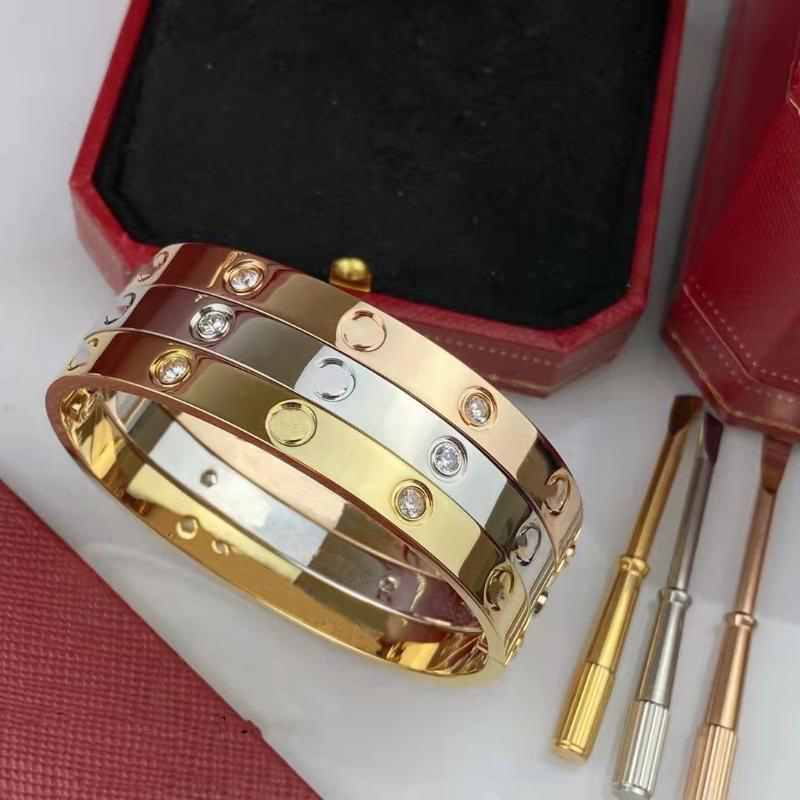 

High end love fashion unisex luxury screwdriver cuff bracelet plated 18K gold 316L stainless steel B801