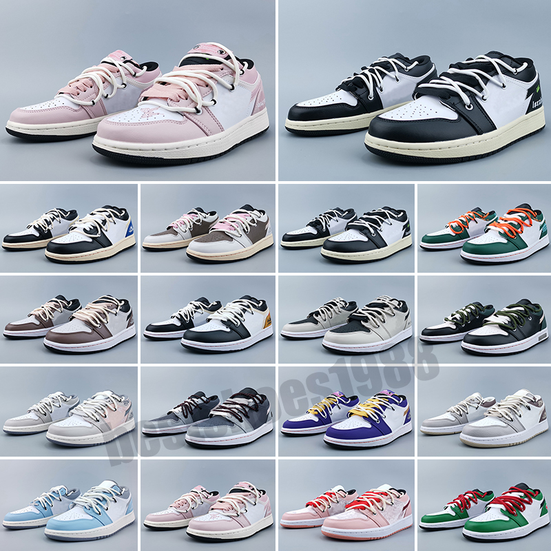 

Jump 1 mens Low Basketball shoes 1s sail black phantom og olive reverse mocha fragment sneakers lows panda unc fog grey designer women sneakers, Color 17
